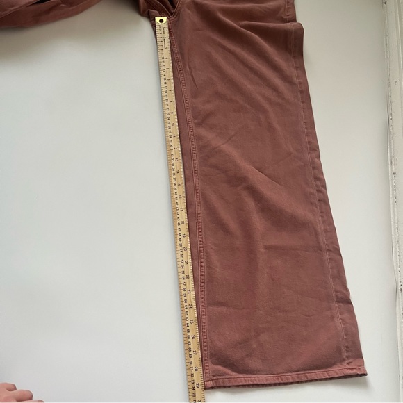 Gap High Rise Wide Leg Jeans in Cedar Wood Red Rust 32R 14 - Picture 8 of 10